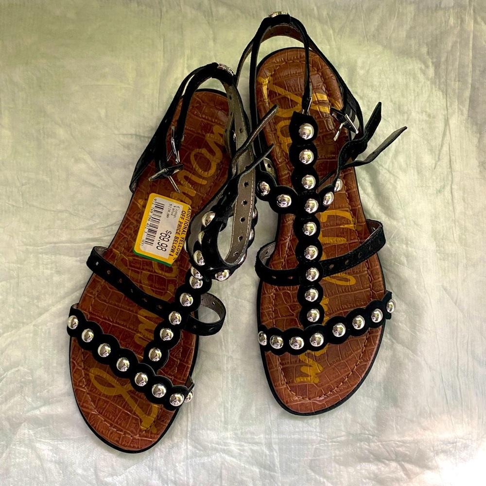 New Black Sam Edelman Suede Sandal size 8 1/2